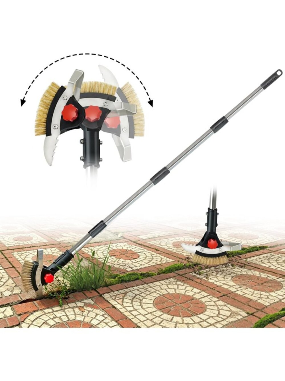 Long Handle Crack Weeder Tool - Stainless Steel Crevice Weeding for Patio